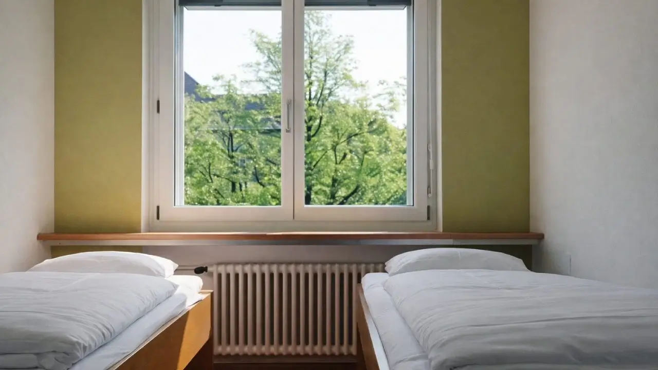 zweibettzimmer mit Gemeinschaftsbad